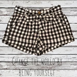 Checkered Shorts with Bow